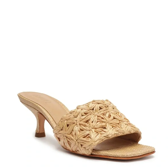 Schutz dethalia straw raffia sandal, kitten heel, natural, size 5 - Picture 9 of 10